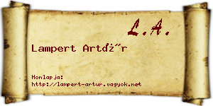 Lampert Artúr névjegykártya
